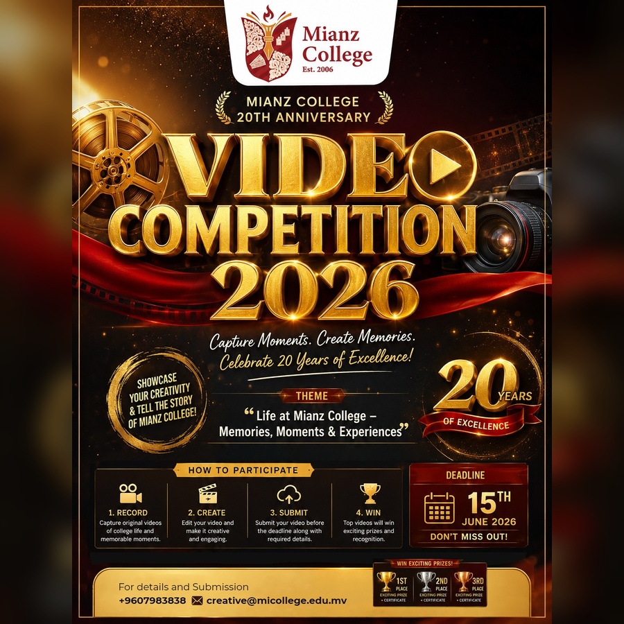 MIANZ COLLEGE 20TH ANNIVERSARY VIDEO COMPETITION 2026